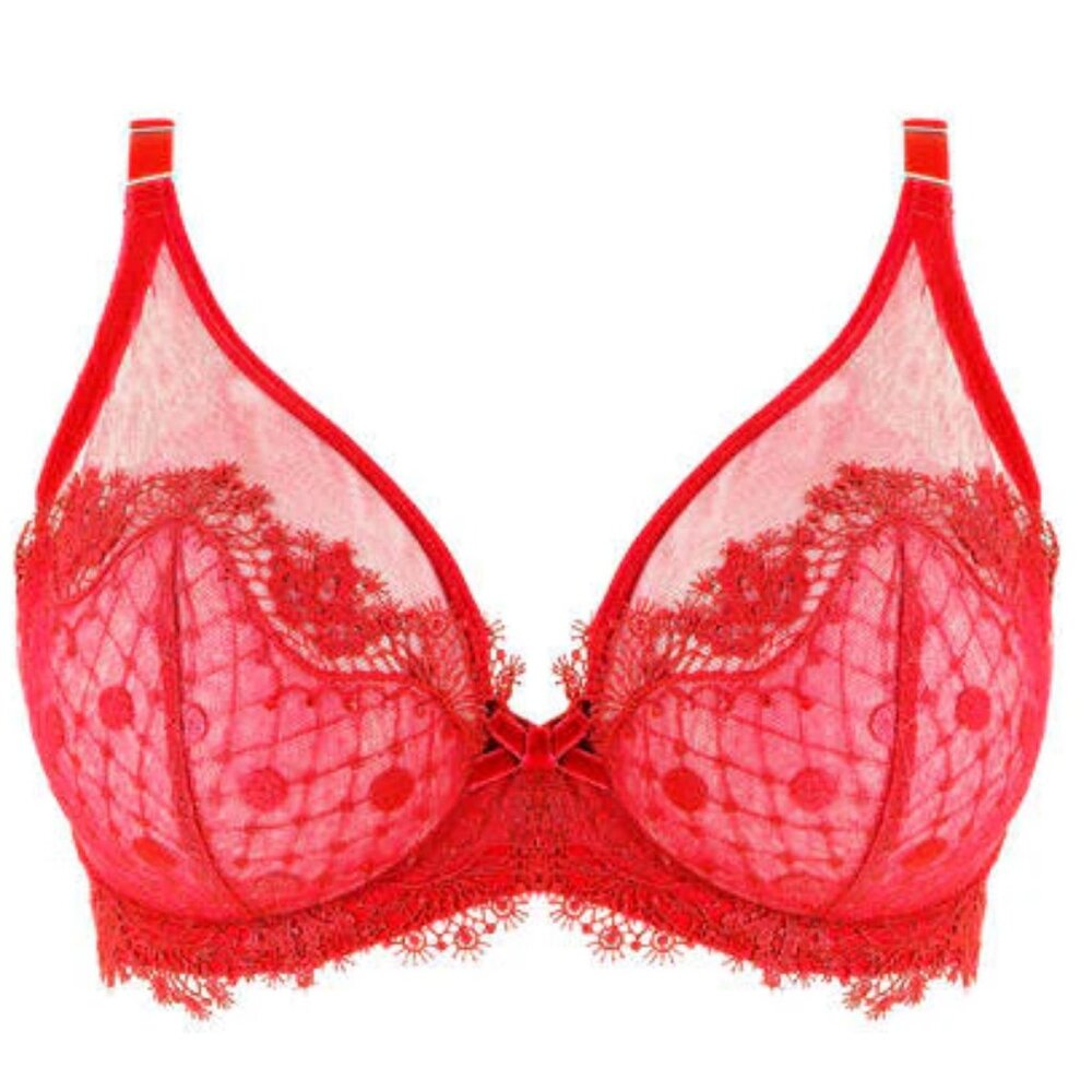 Dita Von Teese Vedette en Flamme Red Curve Bra sexy full cup lace NWT sz 42D